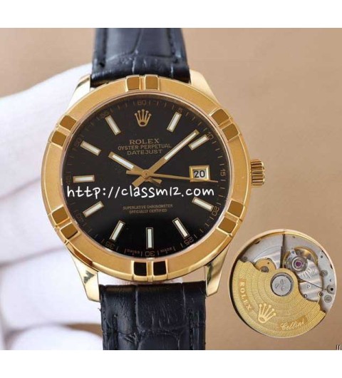 롤렉스 25 한정판 9015 소가죽 카프스킨 오토매틱 시계 W189