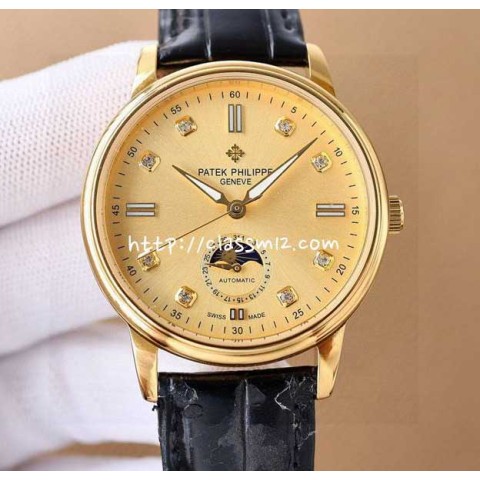 파텍필립 25 한정판 ETA2824-6 소가죽 카프스킨 오토매틱 시계 W190