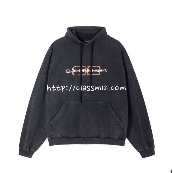 발렌시아가 25 한정판 긴팔 후드 티셔츠 A14005