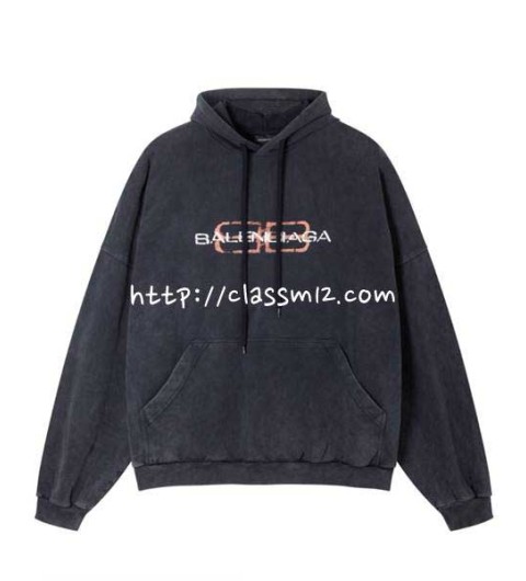 발렌시아가 25 한정판 긴팔 후드 티셔츠 A14005