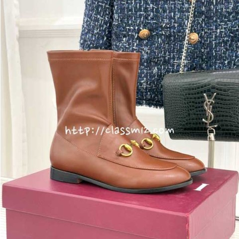 구찌 25 한정판 여성 소가죽 카프스킨 부츠 B5485