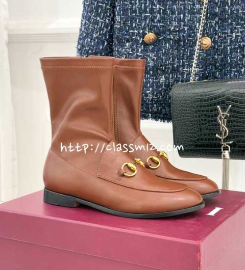 구찌 25 한정판 여성 소가죽 카프스킨 부츠 B5485