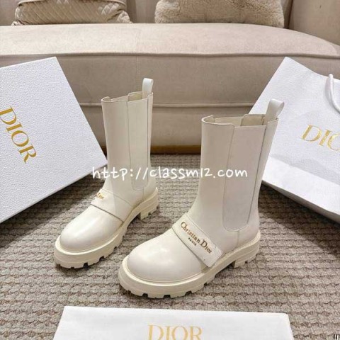 디올 25 한정판 D-Quest 여성 소가죽 카프스킨 부츠 B5493