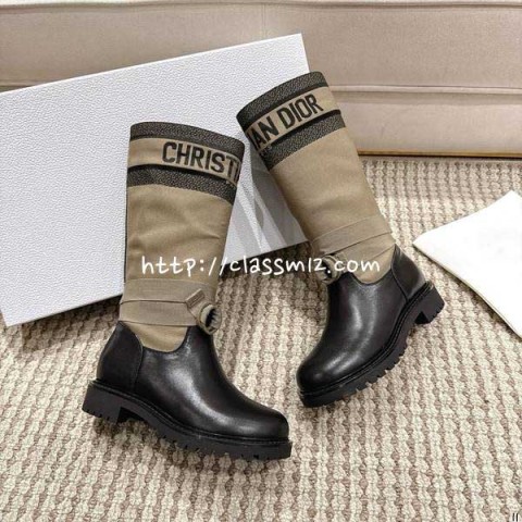 디올 25 한정판 D-Major 여성 소가죽 카프스킨 부츠 B5496