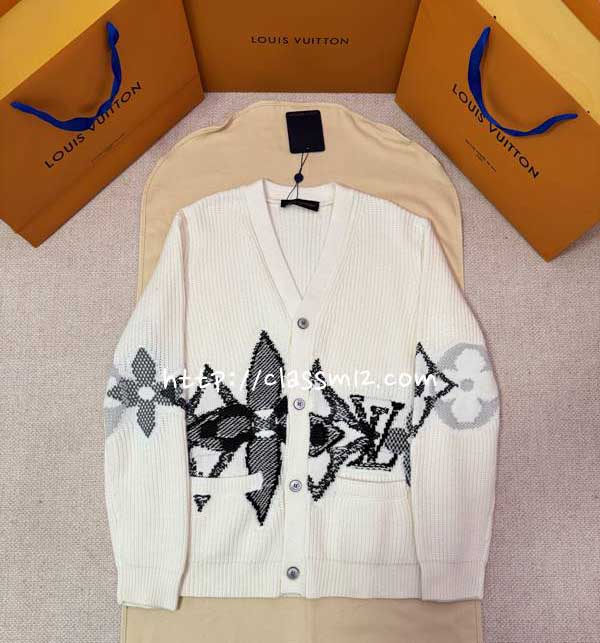 루이비통 25 한정판 양털 긴팔 가디건 A14080