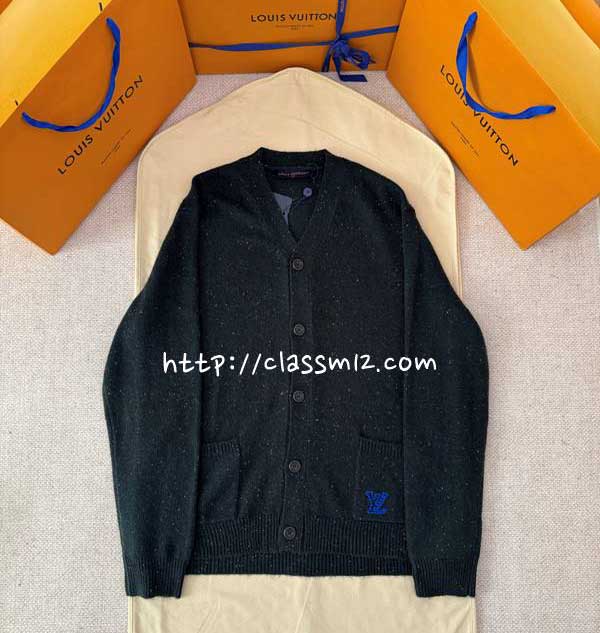 루이비통 25 한정판 Nigo 양털 긴팔 가디건 A14087