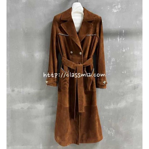 샤넬 25 한정판 양털 긴팔 코트 A14102