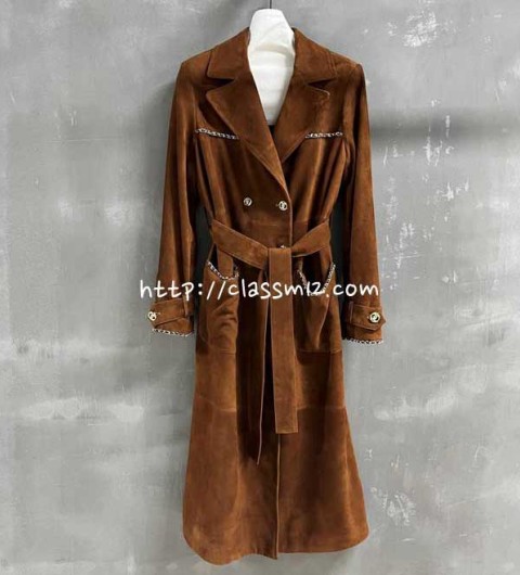 샤넬 25 한정판 양털 긴팔 코트 A14102