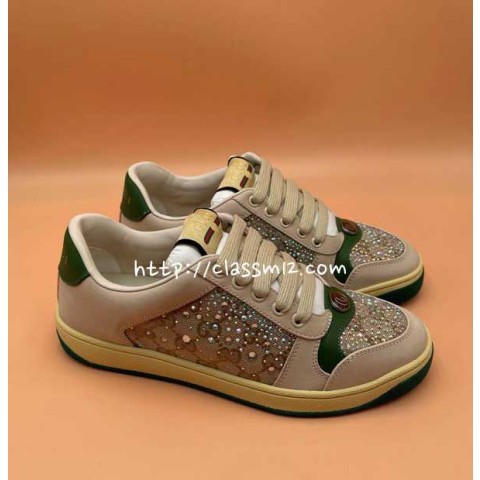 구찌 25 한정판 남여공용 소가죽 카프스킨 운동화 B5523