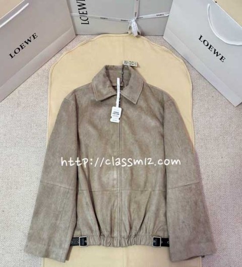 로에베 25 한정판 Louis Wain 양가죽 램스킨 긴팔 자켓 A14107