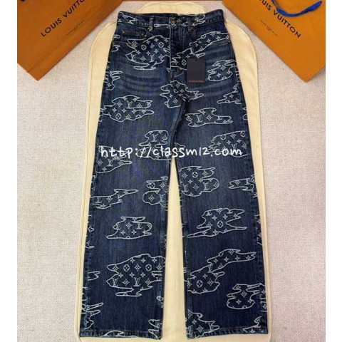 루이비통 25 한정판 Pharrell Williams Nigo 청바지 긴바지 A14109