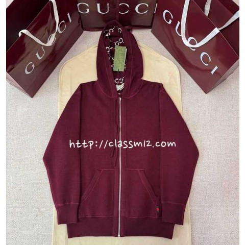 구찌 25 한정판 양면 긴팔 후드 니트 자켓 A14112