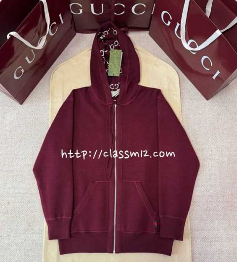 구찌 25 한정판 양면 긴팔 후드 니트 자켓 A14111