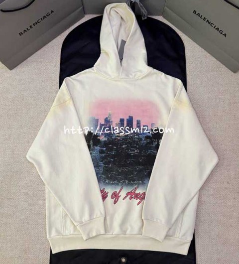 발렌시아가 25 한정판 City Of Angels Hoodie 긴팔 후드 티셔츠 A14116