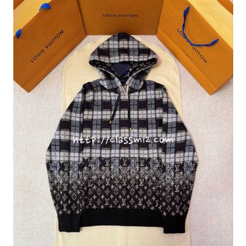 루이비통 25 한정판 양털 긴팔 후드 티셔츠 A14143