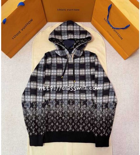 루이비통 25 한정판 양털 긴팔 후드 티셔츠 A14143