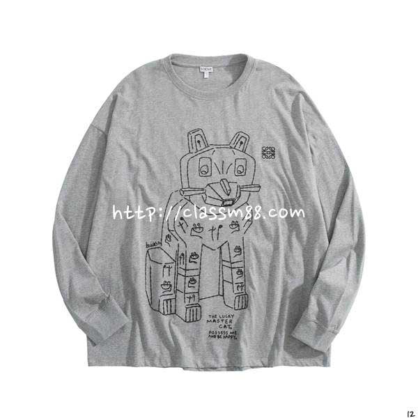 로에베 25 한정판 Futurist Cats 긴팔 티셔츠 A14181