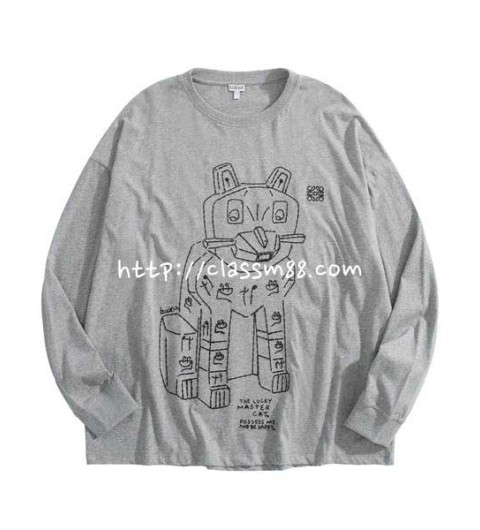 로에베 25 한정판 Futurist Cats 긴팔 티셔츠 A14181