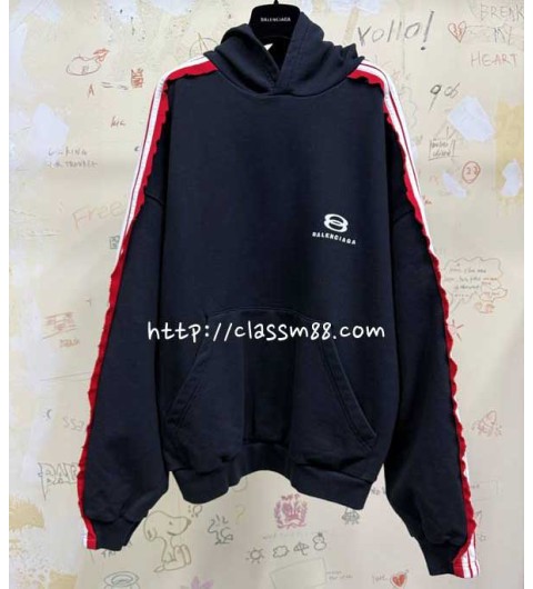 발렌시아가 25 한정판 남여공용 긴팔 후드 티셔츠 A14211