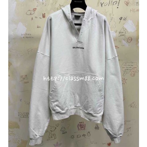 발렌시아가 25 한정판 남여공용 긴팔 후드 티셔츠 A14212