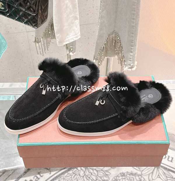 로로피아나 Loro Piana 25 한정판 12색 남여공용 소가죽 카프스킨 슬리퍼 B5570