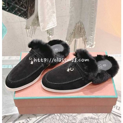 로로피아나 Loro Piana 25 한정판 12색 남여공용 소가죽 카프스킨 슬리퍼 B5570