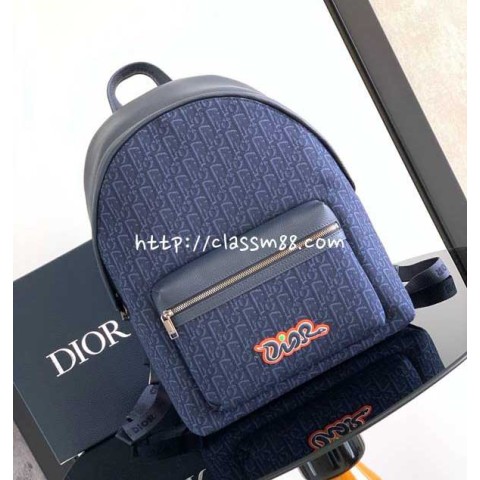 디올 25 한정판 1ESBA199OUP AND KAWS 소가죽 카프스킨 백팩 C6001