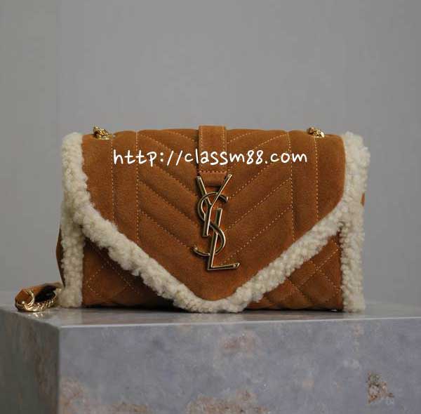 입생로랑 25 한정판 Envelope 소가죽 카프스킨 크로스백 가방 C6042