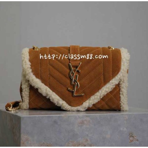 입생로랑 25 한정판 Envelope 소가죽 카프스킨 크로스백 가방 C6042