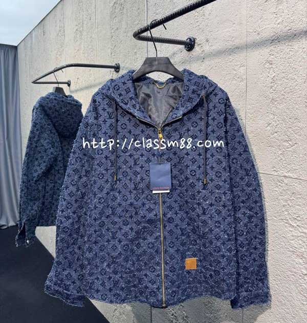 루이비통 25 한정판 긴팔 후드 청자켓 A14337
